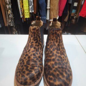 Boden leopard print slip on booties